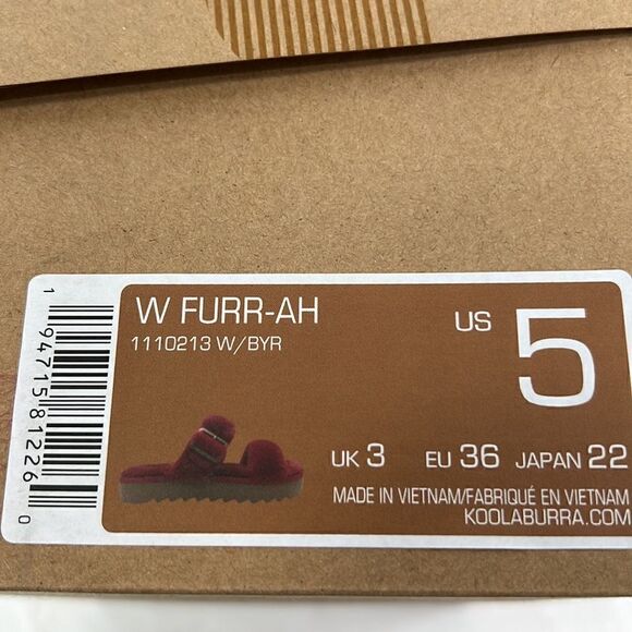 Koolaburra Furr-ah Slide Sandal- Berry Red- Size 5- NIB - Picture 7 of 7